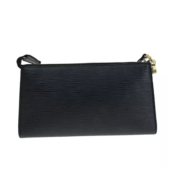 LOUIS VUITTON LV Pochette Accessoires Hand Bag Epi Leather Black - Picture 14 of 16